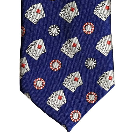 Men's Poker Chip and Deck of Cards in Blue - Picture 1 of 5